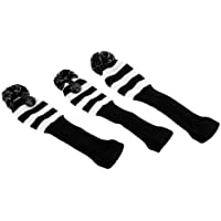 Los mejores  - P Prettyia Juego de 3 Funda de Palo de Golf de Madera- Cubierta de Golf de Punto Diseño de Rayas y Cerrevedijón
